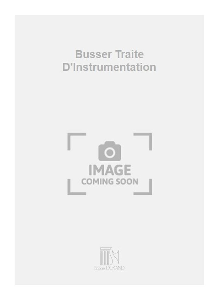 Busser Traite D'Instrumentation